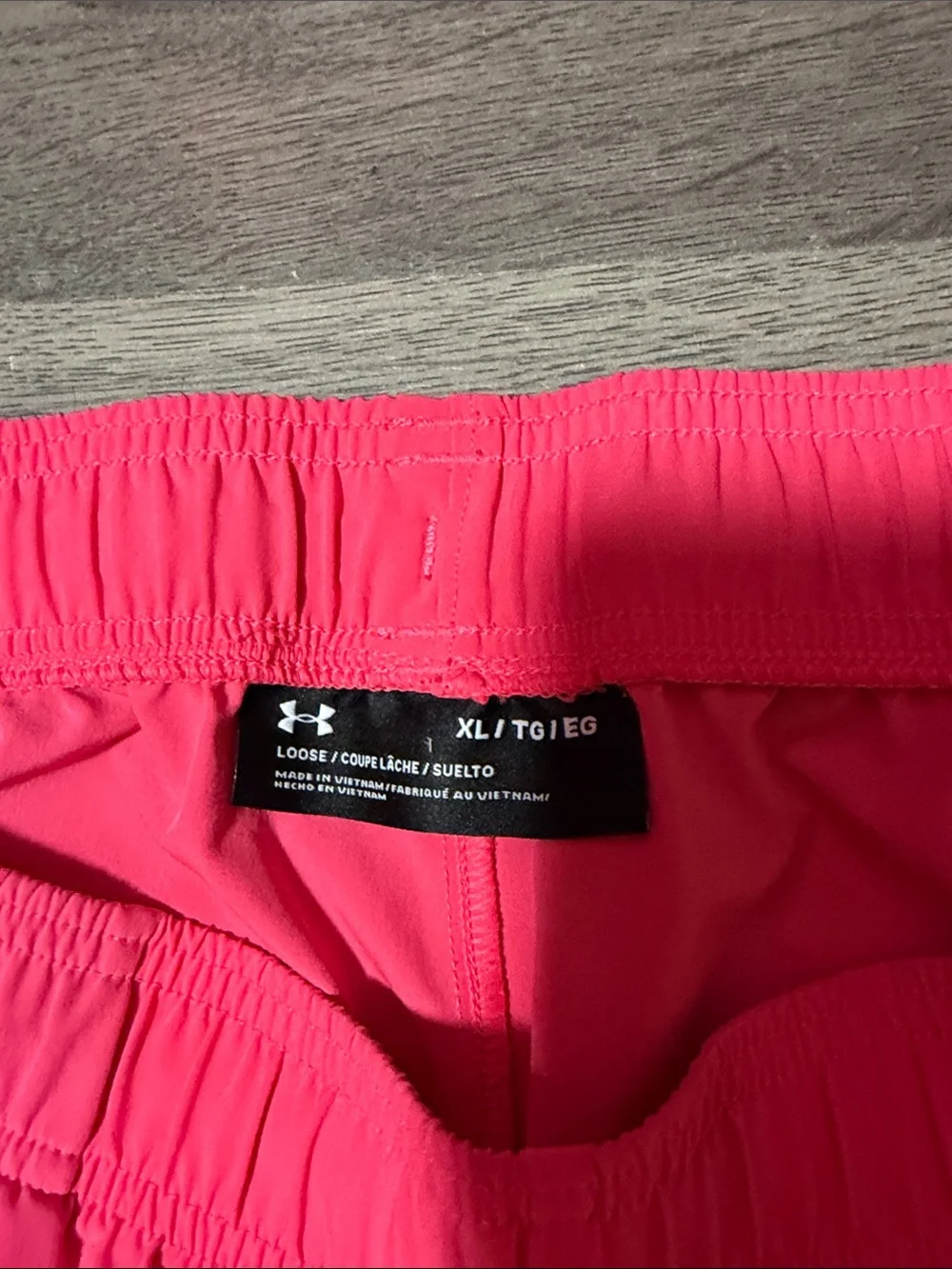Under Armour Hot Pink Running Shorts with Black Trim